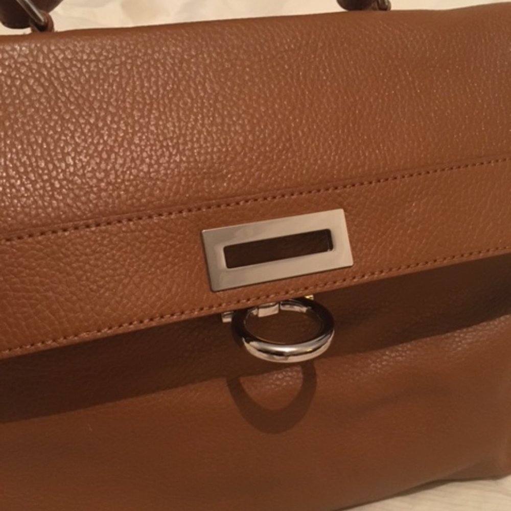 Camel Leather Handbag - Brand New !
